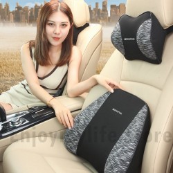 Memory Foam Lumbar Back Support Pillow with Neck Pillow Set Memory Foam Lumbar Back Support Pillow with Neck Pillow Set