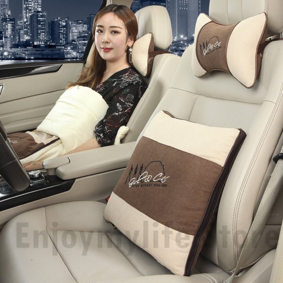 Shape-shift Cushion Lumbar Back Support Pillow with Neck Pillow Set