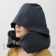 Portable Cotton U Shape Travel Pillow with Hood Portable Cotton U Shape Travel Pillow with Hood
