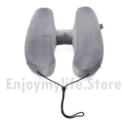 Inflatable H Shape Travel Pillow with Hood