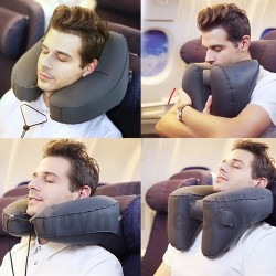 Inflatable H Shape Travel Pillow with Hood Inflatable H Shape Travel Pillow with Hood